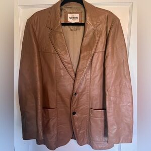 Vintage Tan Leather Blazer